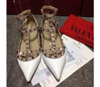 2016 Valentino women Flat shoes in patent leather with Rivet VN0091