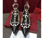 2016 Valentino women Flat shoes in sheepskin leather with Rivet VN0137