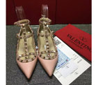 2016 Valentino women Flat shoes in sheepskin leather with Rivet VN0118