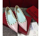 2016 Valentino women Flat shoes in sheepskin leather with Rivet VN0150