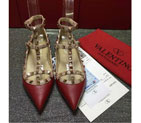 2016 Valentino women Flat shoes in sheepskin leather with Rivet VN0119