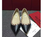 2016 Valentino women Flat shoes in sheepskin leather with Rivet VN0110