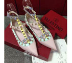2016 Valentino women Flat shoes in sheepskin leather with Rivet VN0152