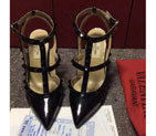 2016 Valentino women shoes in Patent leather with Rivet Heel Height 9.5cm VN0165