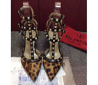 2016 Valentino women shoes in horsehair with Rivet Heel Height 6.5cm VN0179
