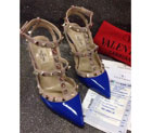 2016 Valentino women shoes in patent leather with Rivet Heel Height 9.5cm VN0096
