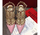 2016 Valentino women shoes in patent leather with Rivet Heel Height 9.5cm VN0101
