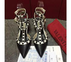 2016 Valentino women shoes in sheepskin leather with Rivet Heel Height 6.5cm VN0141