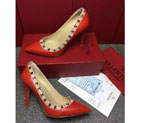 2016 Valentino women shoes in sheepskin leather with Rivet Heel Height 9.5cm VN0183