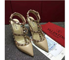 2016 Valentino women shoes in sheepskin leather with Rivet Heel Height 9.5cm VN0127