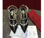 2016 Valentino women shoes in sheepskin leather with Rivet Heel Height 9.5cm VN0139