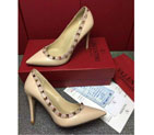2016 Valentino women shoes in sheepskin leather with Rivet Heel Height 9.5cm VN0186