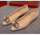 2016 new arrivals Ferragamo calfskin leather flat shoes LFWS0094