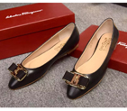 2016 new arrivals Ferragamo calfskin leather flat shoes LFWS0095