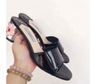 2017 Prada women Slippers in Patent leather Heel Height 5.5cm PSW0255