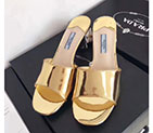 2017 Prada women Slippers in Patent leather Heel Height 5.5cm PSW0256