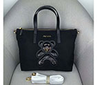 2018 Prada Women Fabric and leather tote 1BG061