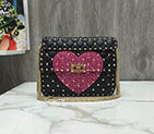 2018 VALENTINO MEDIUM CRYSTAL HEART SPIKE BAG 0122
