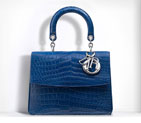 Be Dior flap bag in glossy blue crocodile M0981PCCM M578