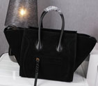 Celine Luggage Phantom Bag Original Nubuck Leather 99013 Black 99013