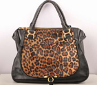 Chloe Marcie Large Shoulder Bag Brown Horsehair 90363 Black 90363