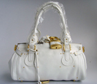 Chloe Paddington Bag With Bronze Padlock White 50831 50831