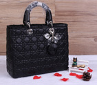 Christian Lady Dior Bag Medium Bag Sheepskin Leather D1667 Black D1667
