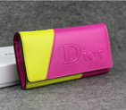 Dior Cowhide Leather Long Leather Wallet with Embossed 5192 Yellow&Rose W19 x H10
