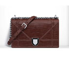 Diorama flap bag in Noisette glossy crocodile M0422PCMO M716