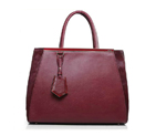 Fendi 2Jours Medium Tote Bag Horsehair 2552M Bordeaux 2552M