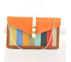 Fendi Pequin Large Canvas Clutch 8M0283 Orange 8M0283