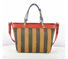Fendi Pequin Small Shoulder Bag 8BN241 Red F2562