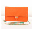 Fendi Toujour Gold Chain Clutch Suede 8M0291 Orange 8M0291