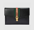 Gucci Sylvie leather maxi clutch 477630 DRWNG 1060 477630