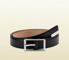 Gucci black leather belt with rectangular buckle 268239 A490N 1000 268239