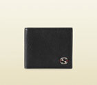 Gucci black leather bi-fold wallet with interlocking g detail 308798 A7MMN 1060 308798