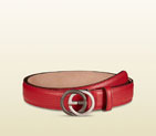 Gucci leather belt with contrast interlocking G buckle 295704 CAO0N 6420 295704