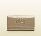 Gucci soho metallic leather continental wallet 282414