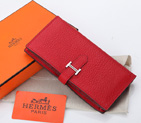 Hermes Bearn Japonaise Bi-Fold Wallet Original Clemence Leather A208 Red A208