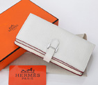 Hermes Bearn Japonaise Bi-Fold Wallet Original Clemence Leather A208 White A208