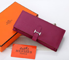 Hermes Bearn Japonaise Bi-Fold Wallet Original Saffiano Leather A208 Red Purple A208