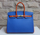 Hermes Birkin 35CM Ostrich leather Gold hardware H35 Blue&Orange H35