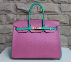 Hermes Birkin 35CM Ostrich leather Gold hardware H35 Pink&Green H35