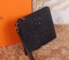 Hermes Clutch Bag Crocodile Leather H2048 Black A2048