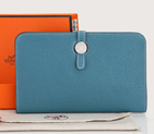 Hermes Dogon Combined Wallet Original Clemence leather A508 Medium Blue W20 x H13 cm