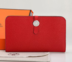 Hermes Dogon Combined Wallet Original Clemence leather A508 Red A508