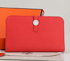 Hermes Dogon Combined Wallet Original Clemence leather A508 Watermelon Red A508
