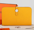 Hermes Dogon Combined Wallet Original Clemence leather A508 Yellow A508