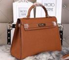 Hermes Kelly 32cm Shoulder Bags Grained Leather Wheat K32