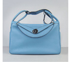 Hermes Lindy 30CM Havanne Shoulder Bag Light Blue H1057
